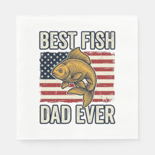 Serviette En Papier Meilleur Papa Poisson Jamais Conception de Chemise