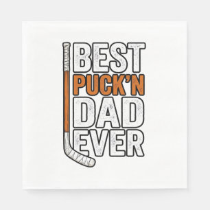 Serviette En Papier Meilleur Père de Hockey Puck'n Papa Conception Vec