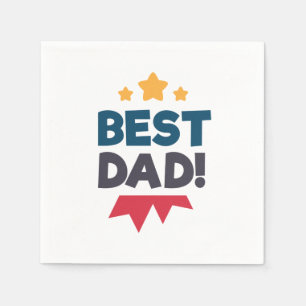 Serviette En Papier Meilleure Fête des pères papa heureux   Napkin