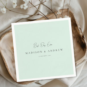 Serviette En Papier MEILLEURE JOURNÉE JAMAIS ! Mariage minimaliste mod