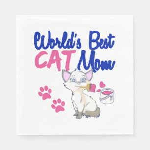 Serviette En Papier Meilleure maman de chat du monde