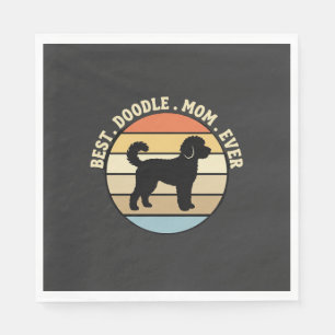 Serviette En Papier Meilleure maman Doodle Rétro Chien