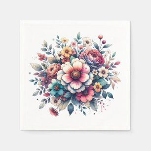 Serviette En Papier Meilleure maman jamais l'aquarelle florale