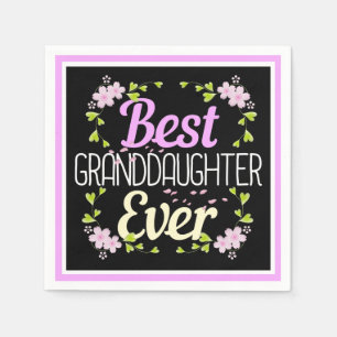 Serviette En Papier Meilleure petite fille jamais - Floral