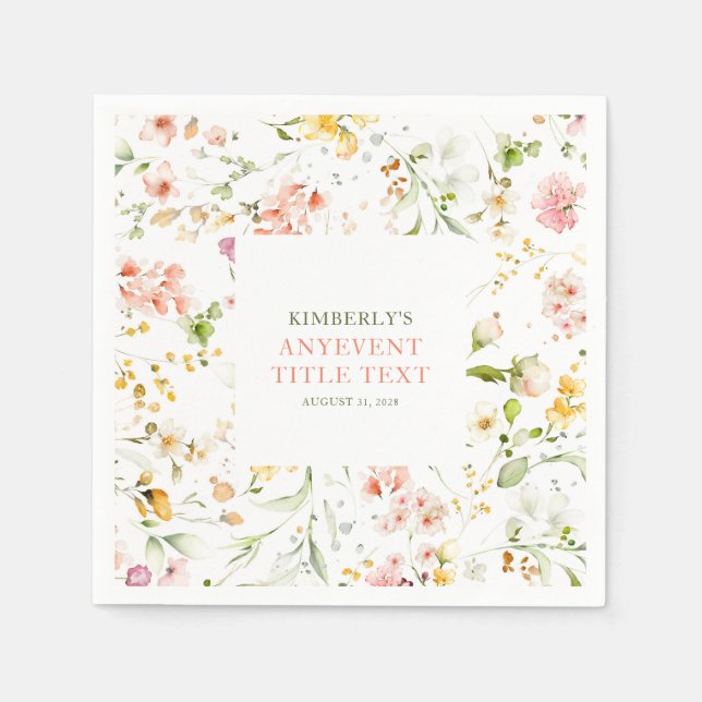 Serviette En Papier Meilleurs Fleurs sauvages D'Été N'Importe Quel Évé (Devant)