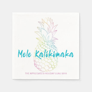 Serviette En Papier Mele Kalikimaka ananas de Noël Hawaiian Luau