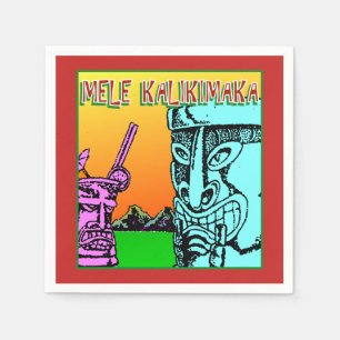 Serviette En Papier Mele Kalikimaka - Hawaiian Christmas Tiki Love