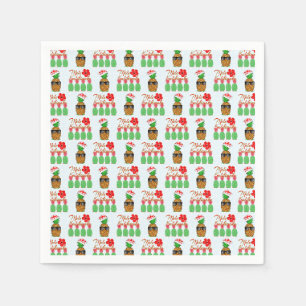 Serviette En Papier Mele Kalikimaka Hawaiian Pineappy Joyeux Noël