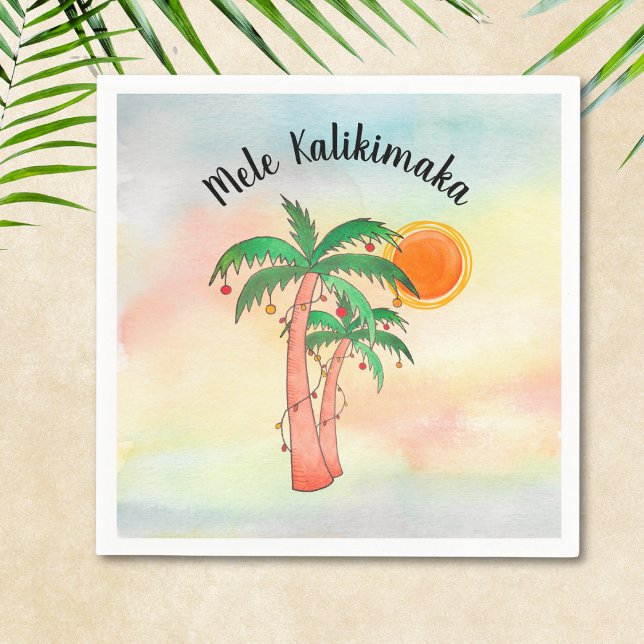 Serviette En Papier Mele Kalikimaka Palm Trees Napkins (Créateur téléchargé)