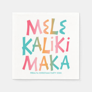 Serviette En Papier Mele Kalikimaka Typographie tropicale Noël