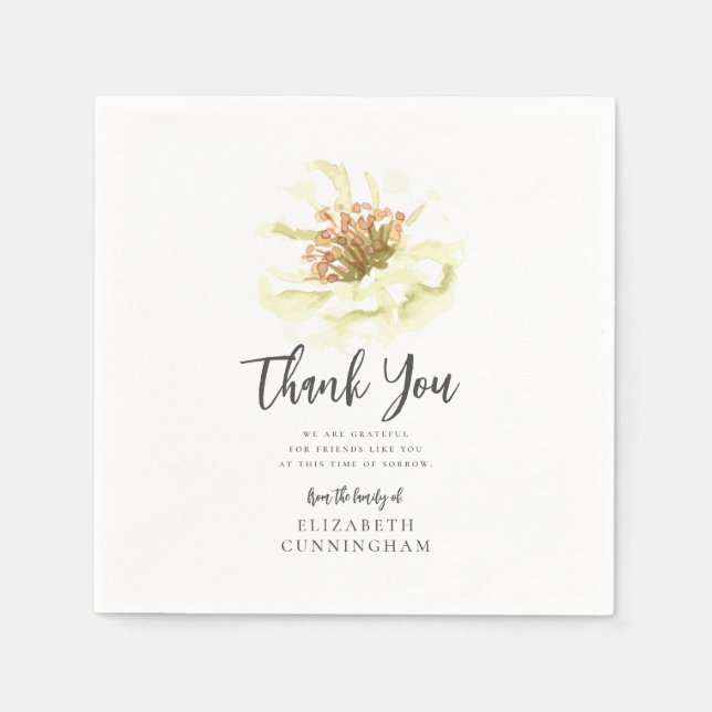Serviette En Papier Mémorial botanique floral d'aquarelle moderne Merc (Devant)