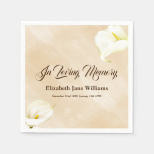 Serviette En Papier Mémorial funéraire   Aquarelle Lily serviettes