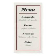 Menu Italien Diner Naples