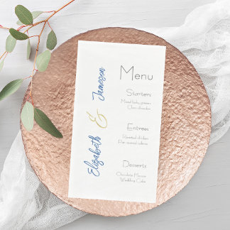 Serviette En Papier Menu mariage serviettes, Élégant, Mariage personna
