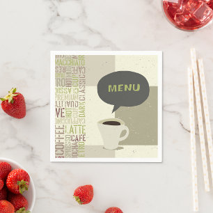 Serviette En Papier Menu minimaliste de bar à café