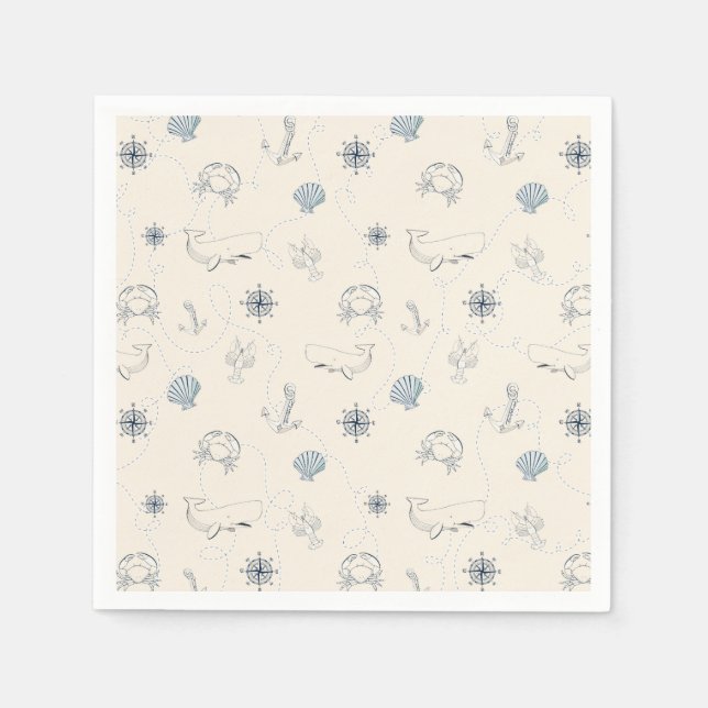 Serviette En Papier Mer marine (Devant)