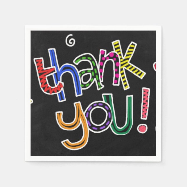 Serviette En Papier Merci (Devant)