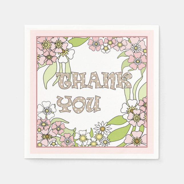 Serviette En Papier Merci (Devant)