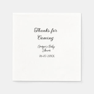 Serviette En Papier Merci à venir baby shower moderne simple typogr