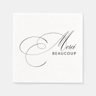 Serviette En Papier Merci Beaucoup Elegant Merci de calligraphie