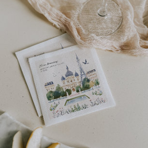 Serviette En Papier Merci Beaucoup Jardin Aquarelle Parisien