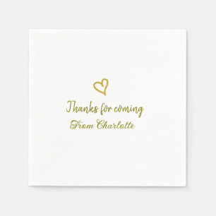 Serviette En Papier merci de venir ajouter nom message texte golden he