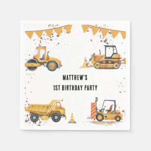 Serviette En Papier Merci du Parti Anniversaire de enfant de la constr