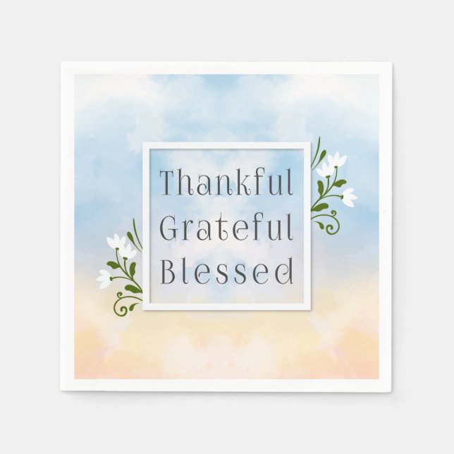 Serviette En Papier Merci Gratuit Béni Thanksgiving | Serviette de tab (Devant)