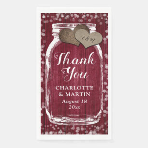 Serviette En Papier Merci Mariage de automne du Mason de Bois Bourgogn