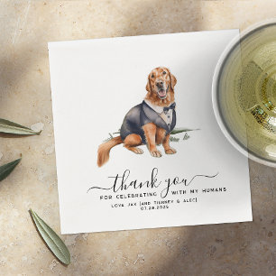 Serviette En Papier Merci Mariage de Chien de Compagnie Mignon