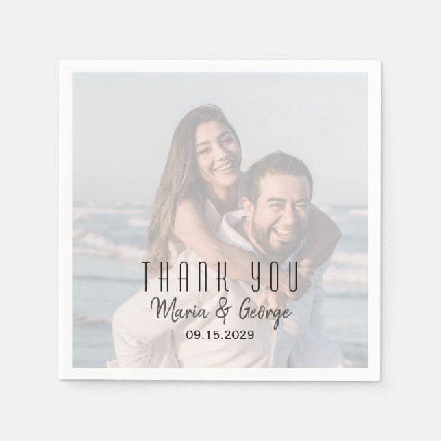 Serviette En Papier Merci Mariage photo Napkins (Devant)