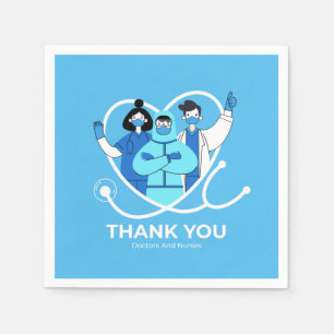 Serviette En Papier Merci Médecins / Infirmières Appréciation
