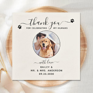 Serviette En Papier Merci personnalisé moderne Photo Pet Mariage