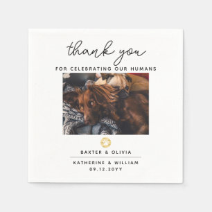 Serviette En Papier Merci Pet Photo Mariage Napkin