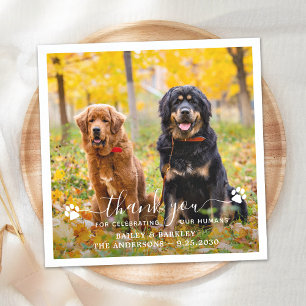 Serviette En Papier Merci photo moderne chien animal Mariage