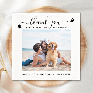 Serviette En Papier Merci photo moderne élégant pour animaux de compa