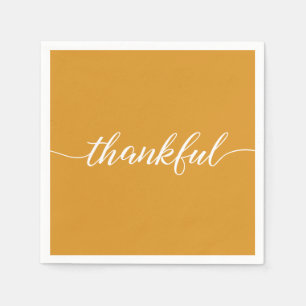 Serviette En Papier Merci   Police du script Thanksgiving   Orange