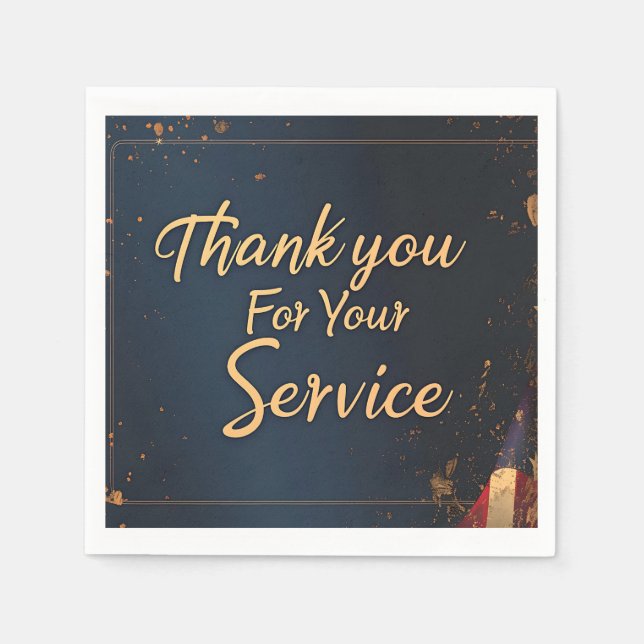 Serviette En Papier Merci Pour Votre Service Paper Napkin (Devant)