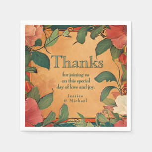 Serviette En Papier 🌹 Merci Rose Romance : Art Nouveau Splendor