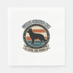 Serviette En Papier Mère Berger Allemand Vintage T-Shirt pour Amoureux