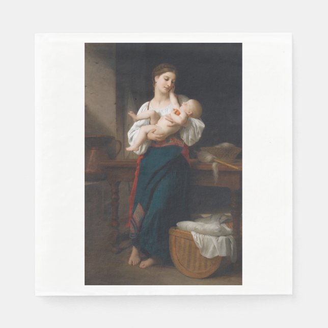Serviette En Papier Mère et enfant (par Bouguereau) (Devant)