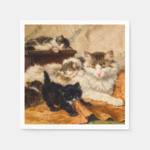 Serviette En Papier Mère et ses chatons