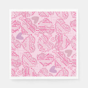 Serviette En Papier Mère jours coeur 01.Rose Lpink BG