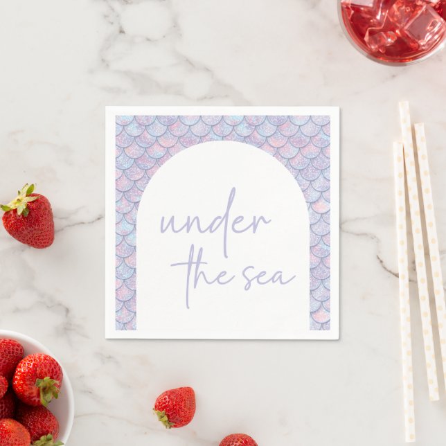 Serviette En Papier Mermaid 1er Anniversaire Sous Le Sea Party (En situation)