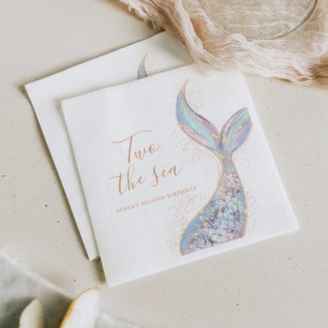 Serviette En Papier Mermaid 2e anniversaire (Créateur téléchargé)