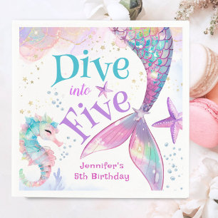 Serviette En Papier Mermaid 5e anniversaire Plongée dans cinq papiers