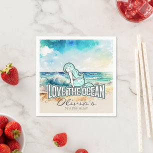 Serviette En Papier Mermaid Party Love Ocean