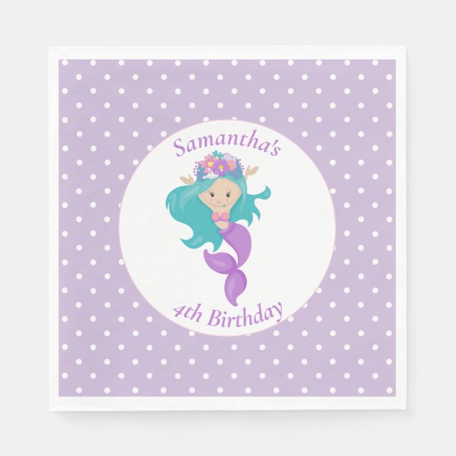 Serviette En Papier Mermaid Pearl - Ocean Jewel Anniversaire (Devant)