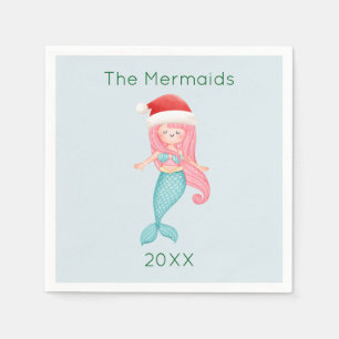 Serviette En Papier Mermaid Père Noël Noël