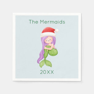 Serviette En Papier Mermaid Père Noël Noël